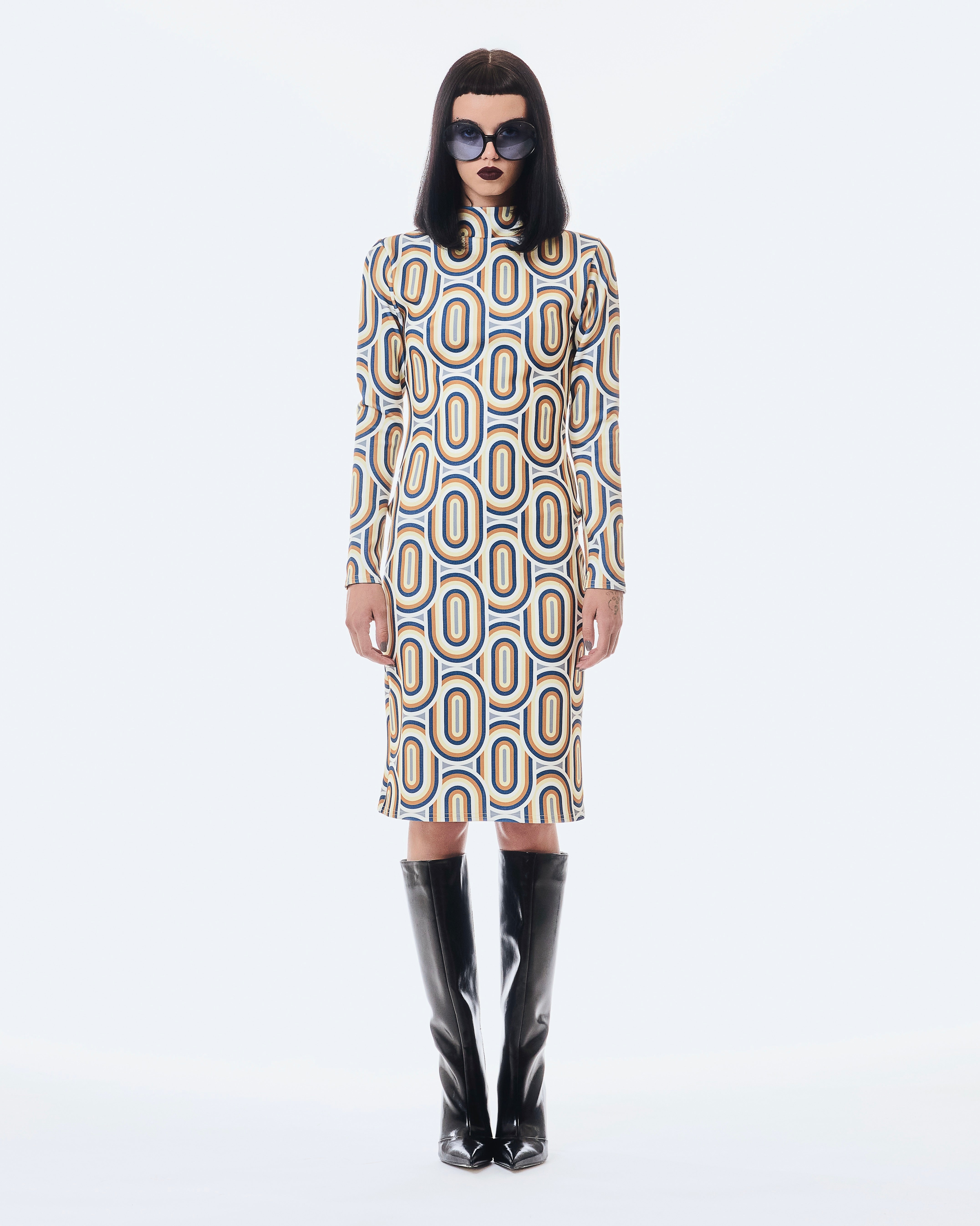 VESTIDO GROOVY MOSTAZA