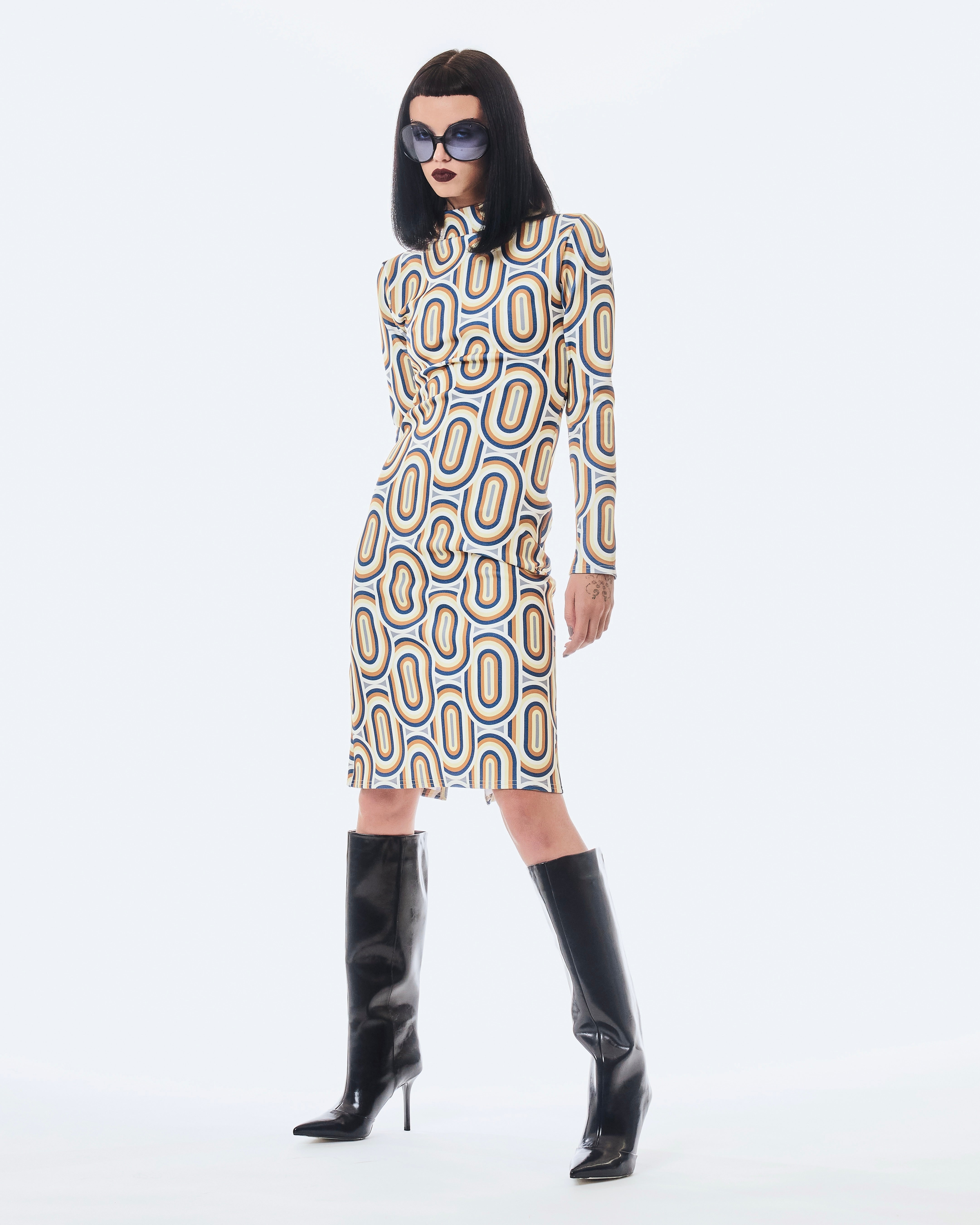 VESTIDO GROOVY MOSTAZA