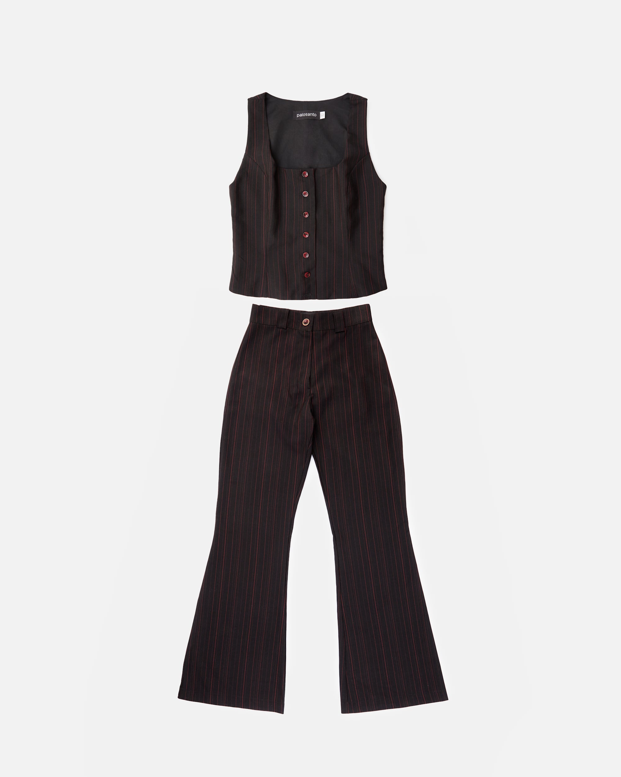 PANTALÓN FLARE ROJO-NEGRO