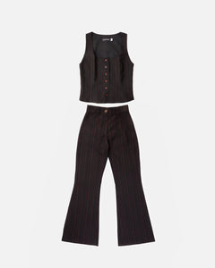 PANTALÓN FLARE ROJO-NEGRO