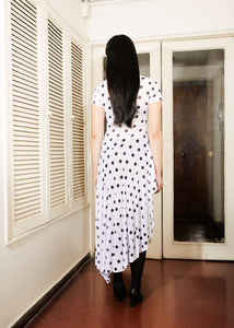 VESTIDO ANN LUNARES BLANCO-NEGRO