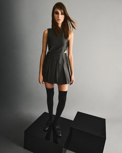 VESTIDO TABLEADO METÁLICO