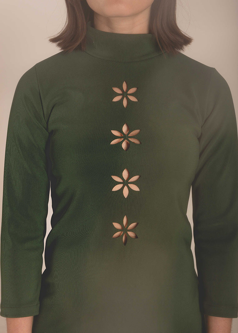 Vestido Flores Corte Laser