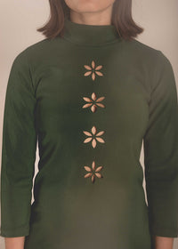 Vestido Flores Corte Laser